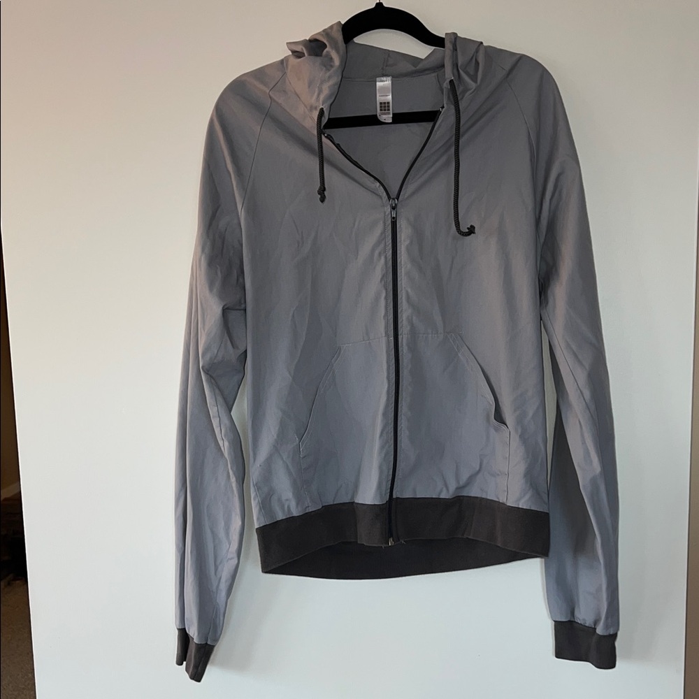 American Apparel Gray Zip-Up windbreaker Hoodie